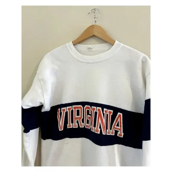 Vintage 80s University of Virginia UVA Cavaliers Crewneck Sweatshirt Large - Picture 3 of 9